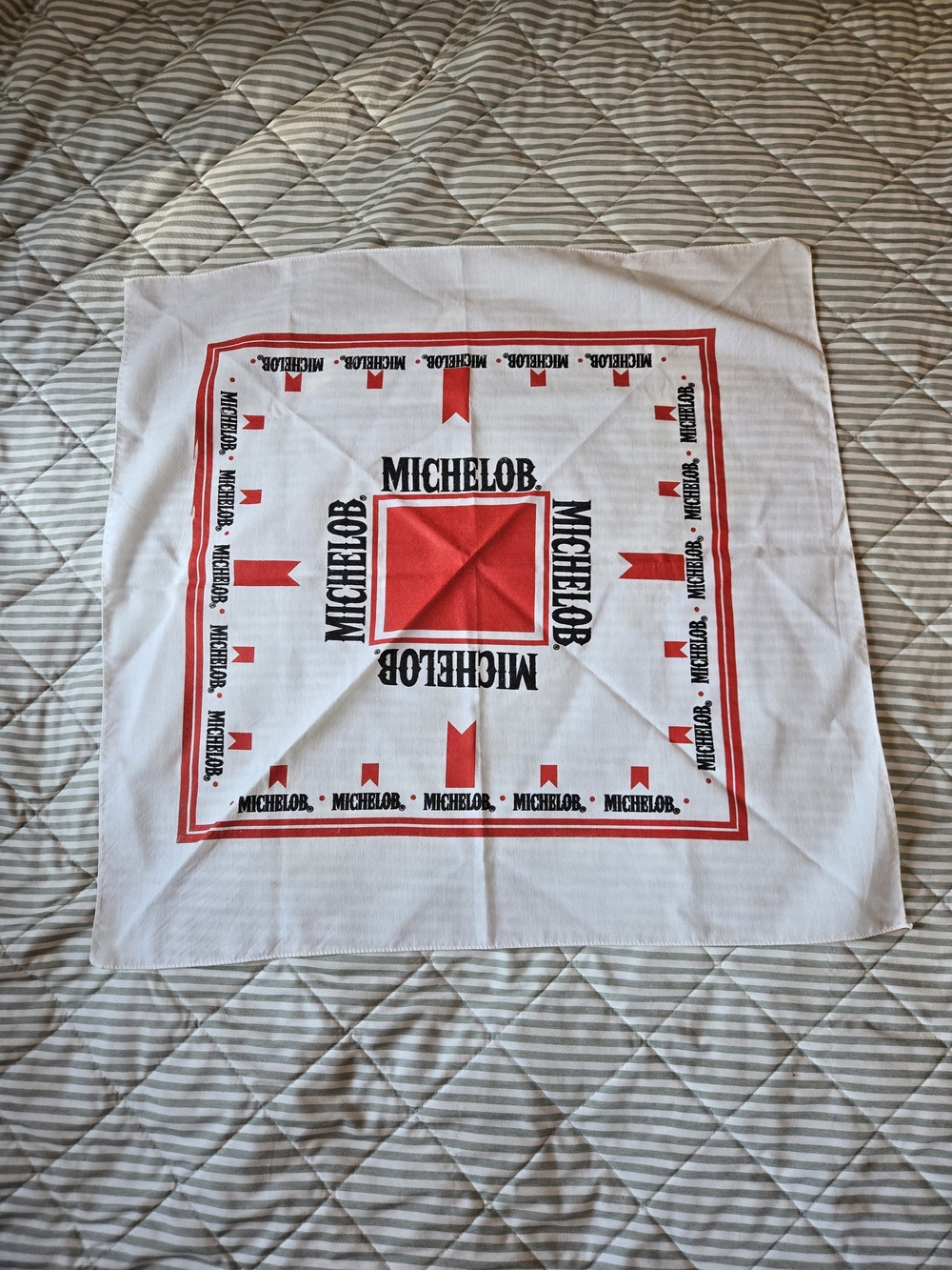 90s Michelob Red & White Branded Bandana
